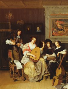 Intérieur avec un groupe de musiciens